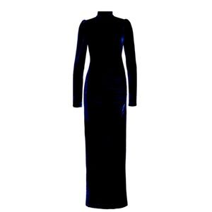 Reformation Velvet Navy Dress with High Slit Size Small